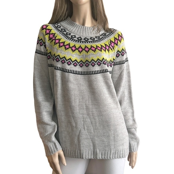 Fashion Nova Sweater Icelandic Inspired Champagne Showers Pullover Fair Isle - Picture 3 of 12